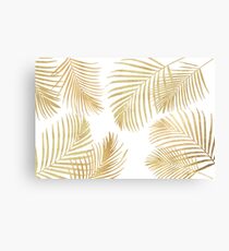 Gold Palm Leaves on white Canvas Print