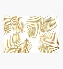 Gold Palm Leaves on white Photographic Print