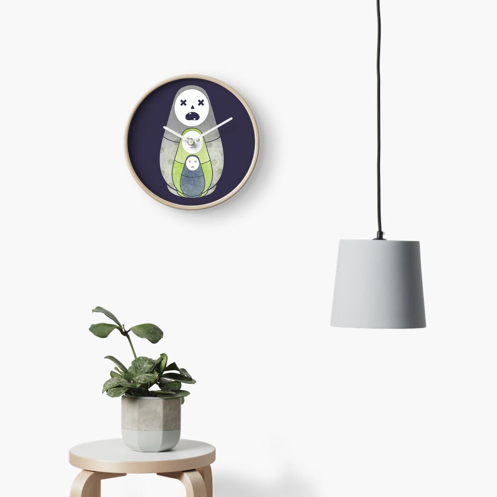 Zombie nesting dolls Clock