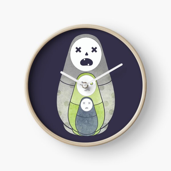 Zombie nesting dolls Clock