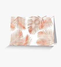 Rose Gold Palm Leaves Greeting Card