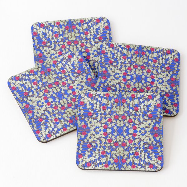Item preview, Roses, Ivy leaves, and Vines on Blue Background designed and sold by HBBArtShop.