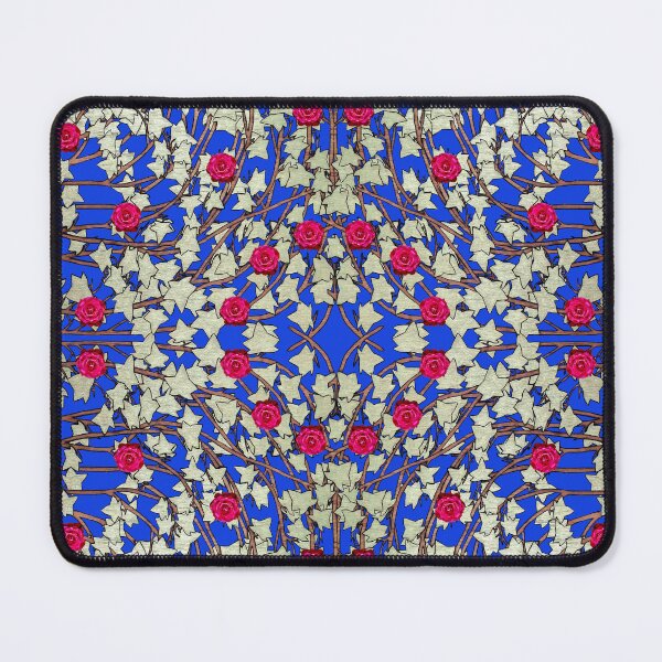 Item preview, Roses, Ivy leaves, and Vines on Blue Background designed and sold by HBBArtShop.