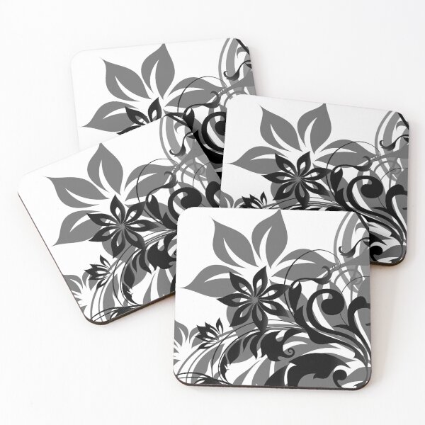 Item preview, Black Grey Floral Art  designed and sold by Tshirtstory.