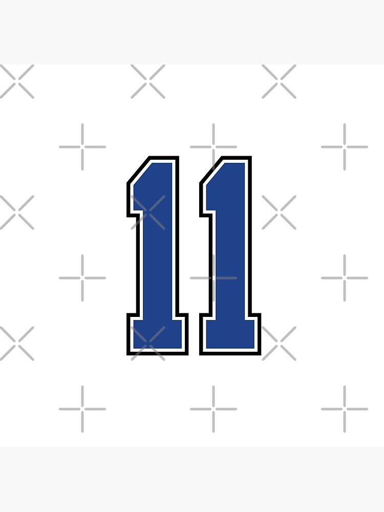Blue Number 11 lucky sports jersey eleven