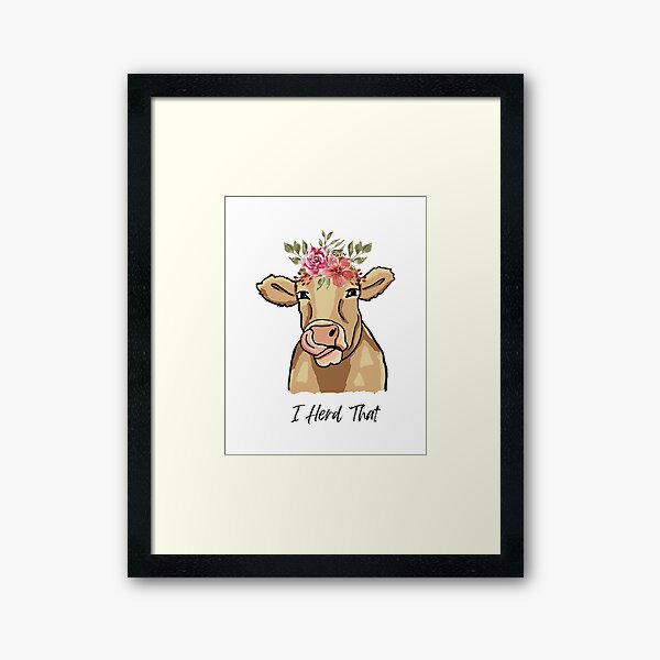I Herd That funny cow Framed Art Print