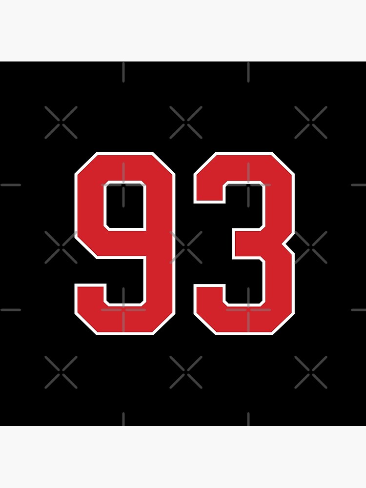 Sports Number 93, red black color lucky sport ninety three