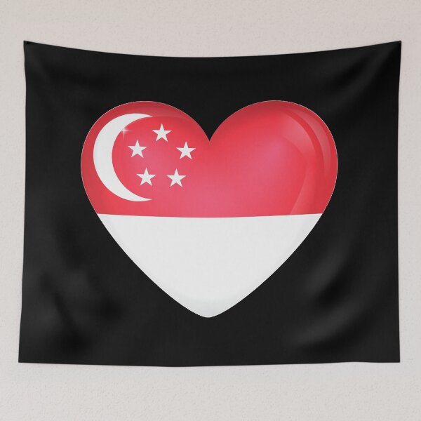 Aperçu de l'œuvre Mon cœur est à Singapour, Love Singapore. créée et vendue par ArtIsParty.