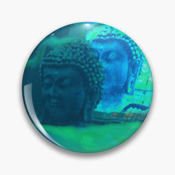 Item preview, Two Budha Faces in Green and Blue designed and sold by Viktoria-JaiHo.