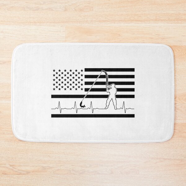 Item preview, fisherman heartbeat flag Black designed and sold by eandblissh.