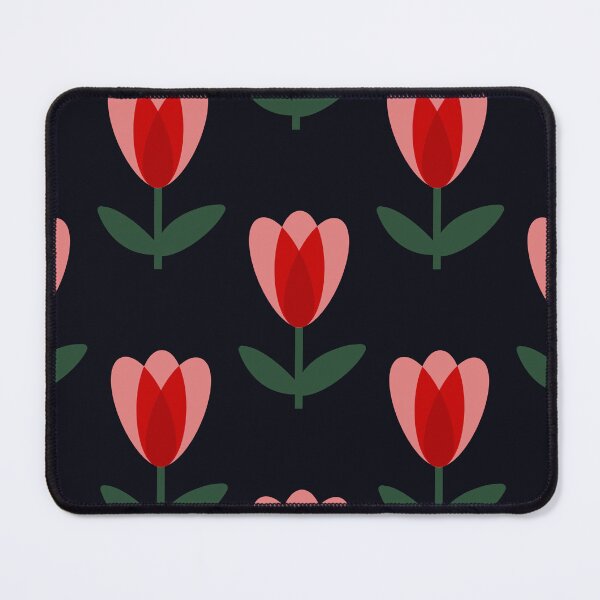 Item preview, Red tulip repeated pattern designed and sold by Tanuja  Sharma.