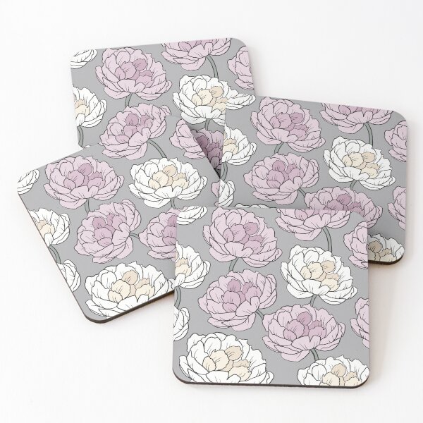 Item preview, The white and pink peonies in a lovely pattern designed and sold by marina63.