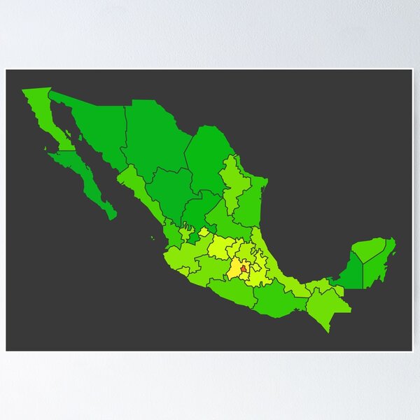 Item preview, Mexico population heat map as color density illustration designed and sold by Ingo Menhard.