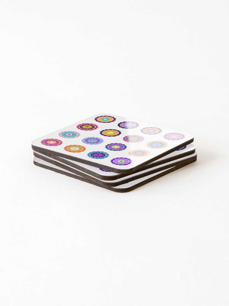 Thumbnail 4 of 5, Coasters (Set of 4), Abstract Spring Flower designed and sold by risingrocket.