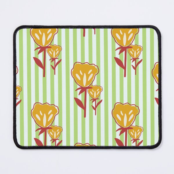 Item preview, Yellow tulip  and stripes repeated pattern designed and sold by Tanuja  Sharma.
