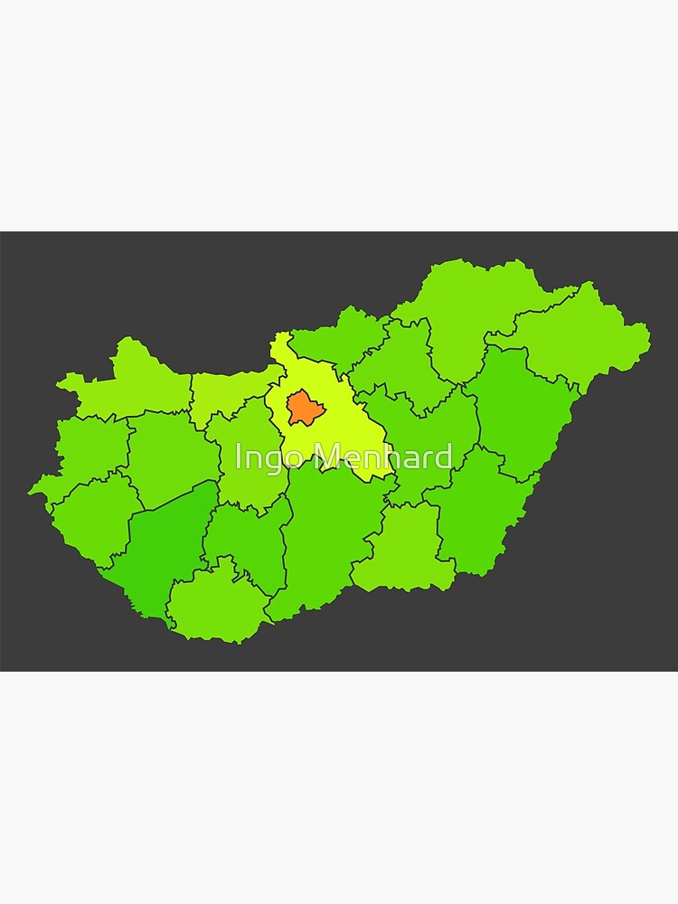 "Hungary Population Heat Map As Color Density Illustration" Canvas ...