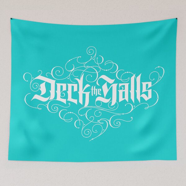 Item preview, Deck the Halls Fancy Aqua Teal Blue Lettering Christmas  designed and sold by 26-Characters.