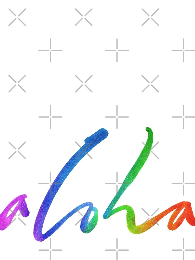 Aloha - Tropical Lettering - Sails and Waves Calligraphy on White - Hawaii Hawai'i by 26-Characters
