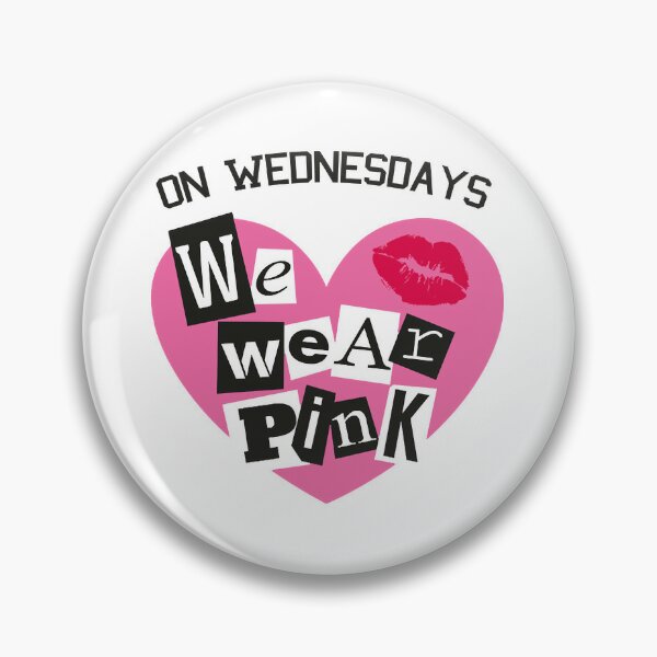  On Wednesdays We Wear Pink Lapel Pin Brooch Mean Girls Button  Badge Exquisite Jewelry Accessories: Clothing, Shoes & Jewelry