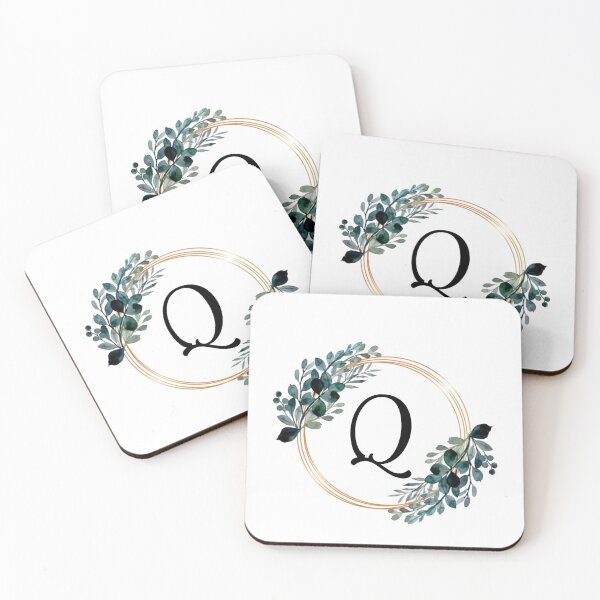 Item preview, Monogram Letter Q | Laurels with Gold Borders designed and sold by JustSeasons.