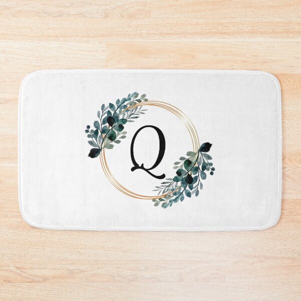 Item preview, Monogram Letter Q | Laurels with Gold Borders designed and sold by JustSeasons.