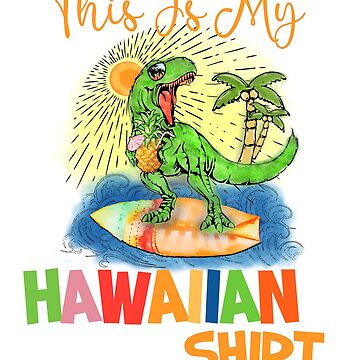 Lekrock Shop This Is My Hawaiian Shirt, Dabbing Pineapple, Tropical Summer Tee Sticker