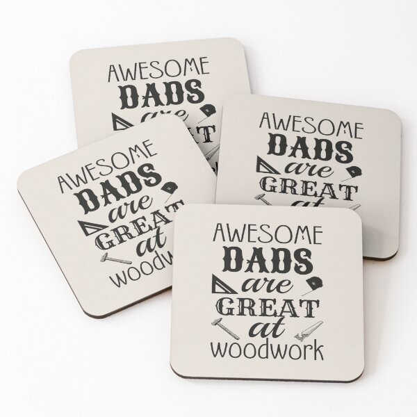 Item preview, Black Text Awesome Dads Are Great At Woodwork, Great Design For Cool Dads, Perfect For Father's Day designed and sold by TrulyEpoque.