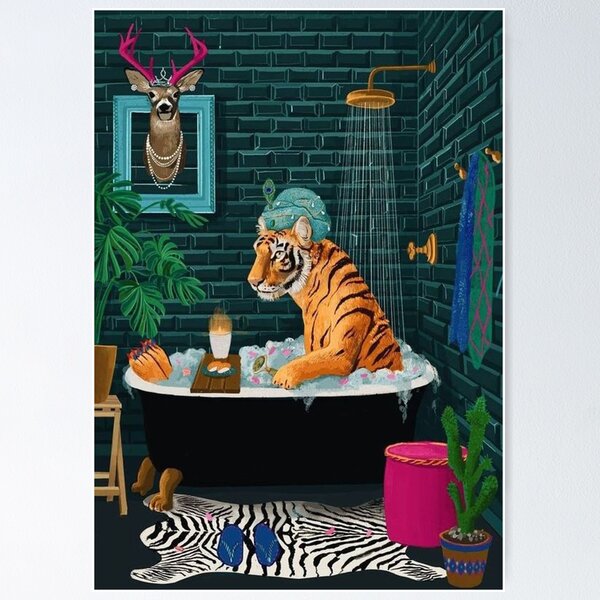 Item preview, Tiger in a bathtub designed and sold by Scarfi.