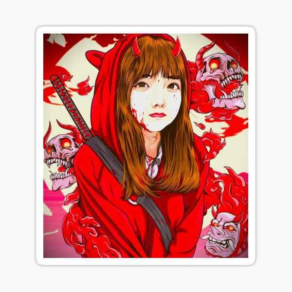 "Cute Red Anime Girl" Sticker For Sale By Infinix-Anime | Redbubble