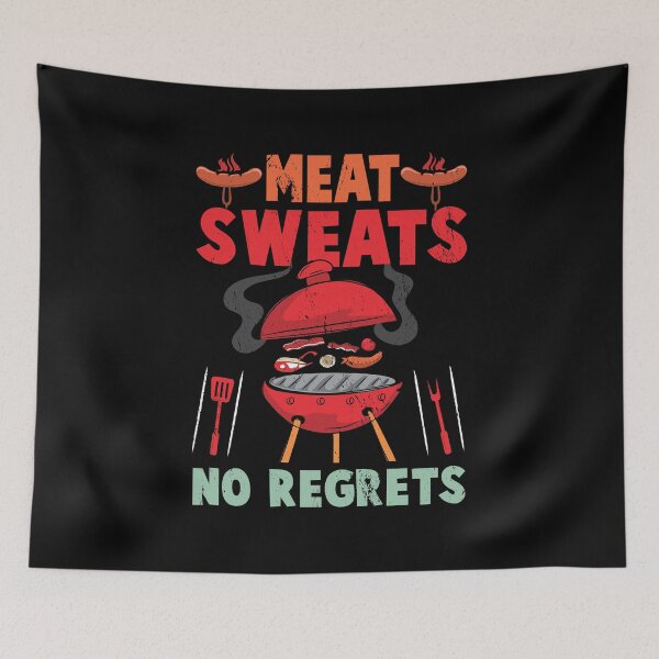 Item preview, Meat Sweats No Regrets BBQ Lover Barbeque Grilling Grill Dad designed and sold by haselshirt.