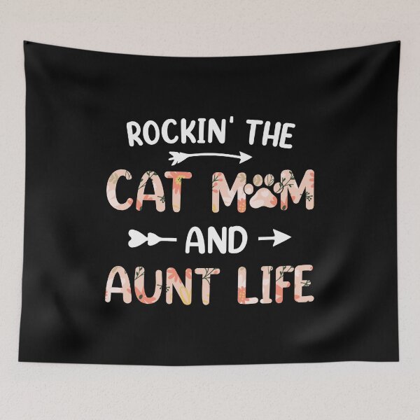Item preview, Womens Funny Cat Lovers Rockin' The Cat Mom And Aunt Life designed and sold by haselshirt.