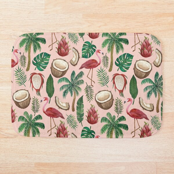 Aperçu de l'œuvre Motif flamant rose et noix de coco créée et vendue par Lauren Ullrich.