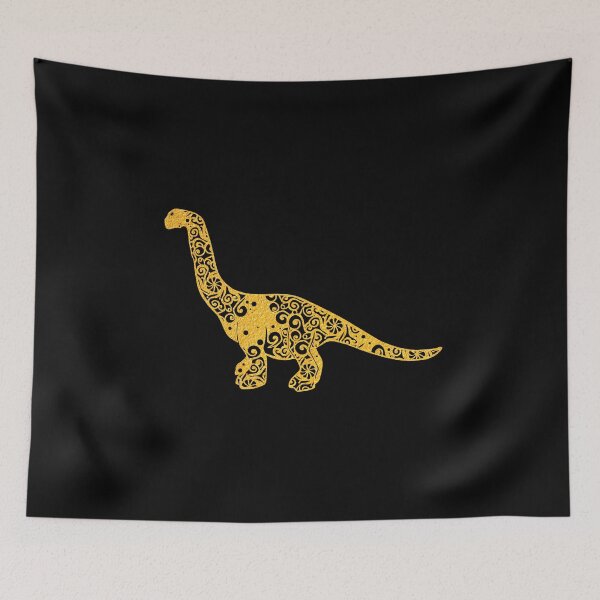 Item preview, Brontosaur Bronto Long Neck Dinosaur Gold Papercut Mandala Art designed and sold by hign.