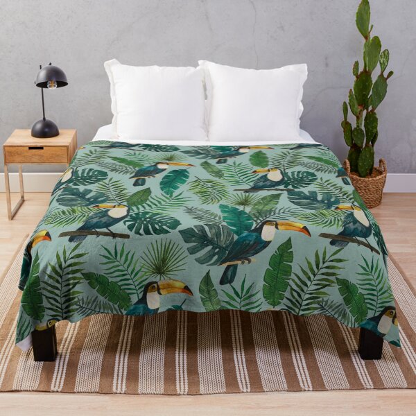Tropical Toucan Throw Blanket