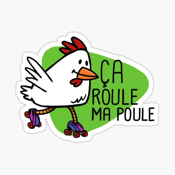 Rollerskating Hen - Ca roule! Sticker