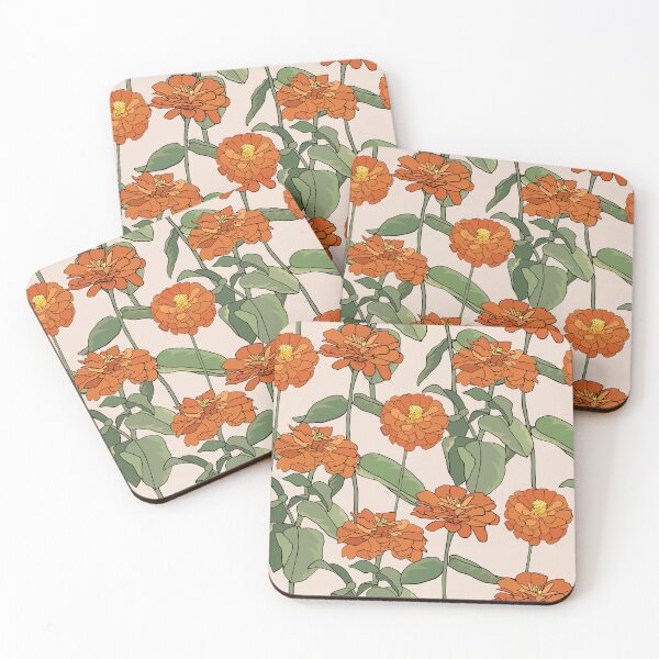 Item preview, Pattern with common zinnia designed and sold by hmorena.