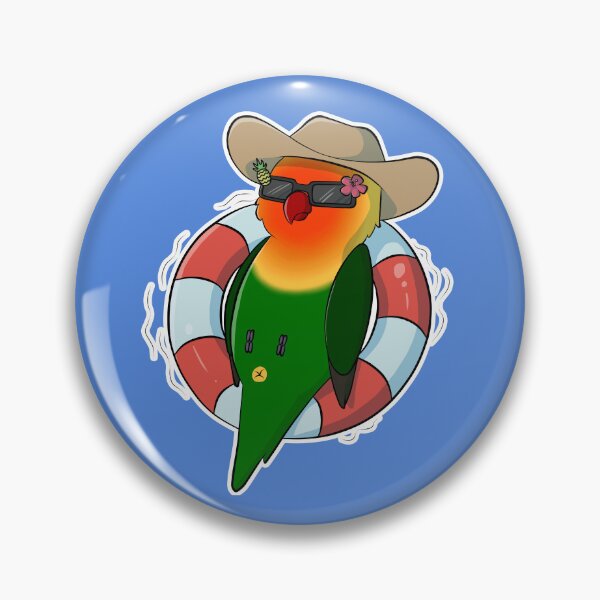 Item preview, Summer vibes Fischers lovebird floating on innertube designed and sold by Lovebirbs.