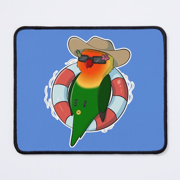 Item preview, Summer vibes Fischers lovebird floating on innertube designed and sold by Lovebirbs.