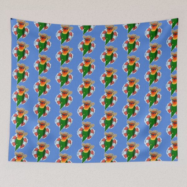 Item preview, Summer vibes Fischers lovebird floating on innertube designed and sold by Lovebirbs.