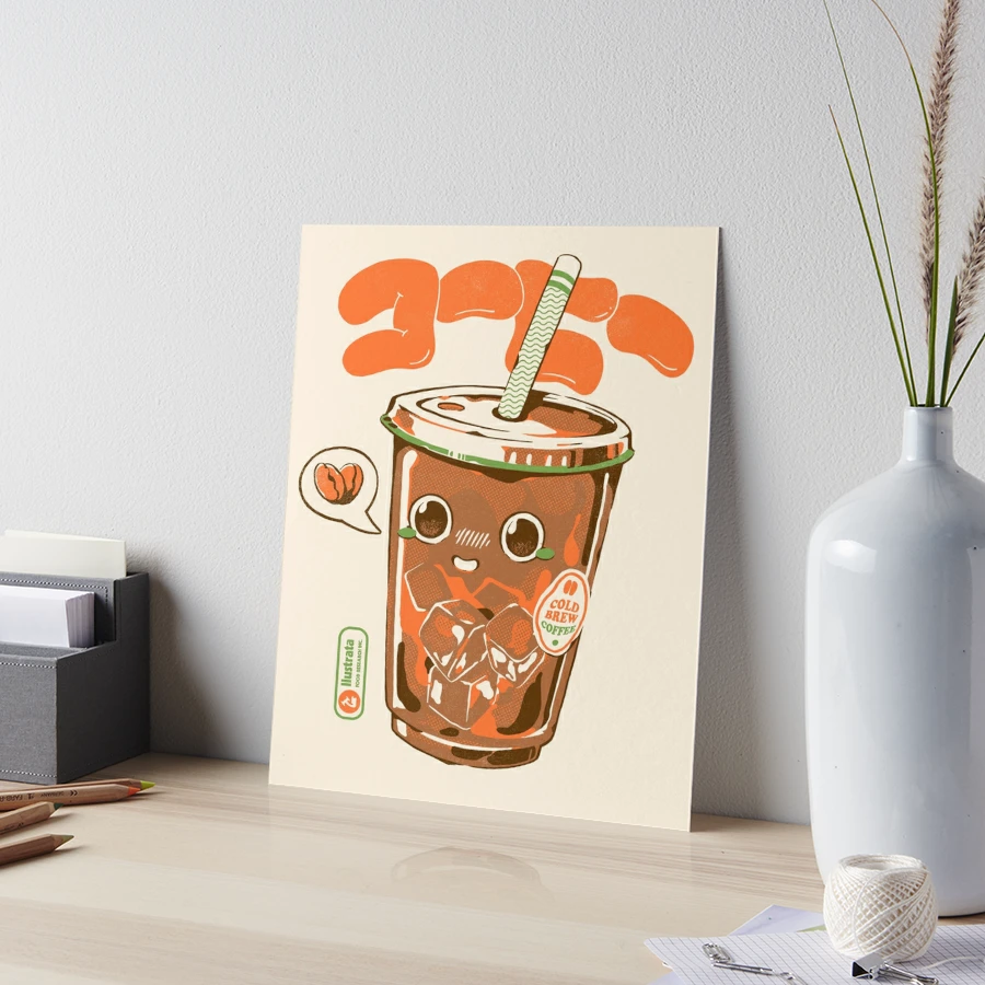 iced coffee cute gift idea for coffee lovers Art Board Print for Sale by  CloJamila