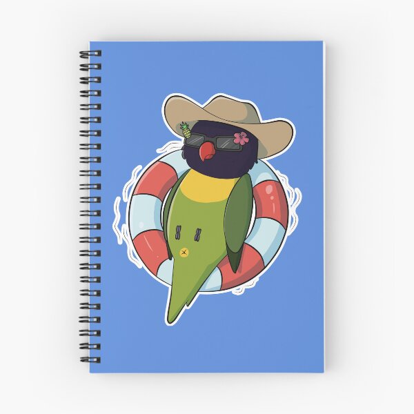Item preview, Summer vibes masked lovebird floating on innertube designed and sold by Lovebirbs.