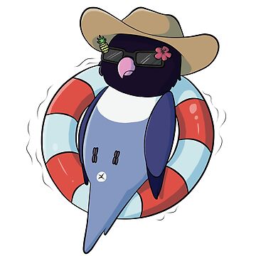 Artwork thumbnail, Summer vibes masked violet mutation lovebird floating on innertube by Lovebirbs