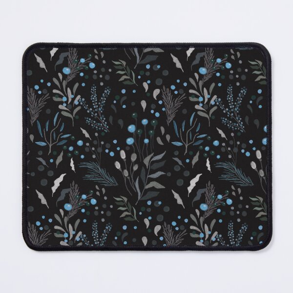 Item preview, Floral seamless pattern, berries, petals, twigs on a dark background. designed and sold by UVI-CA.