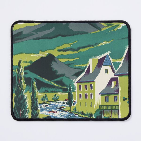 Item preview, Tourism and Hydrotherapy FRANCE BEARN Basses Pyrenees Vintage Travel Poster designed and sold by retroposters.