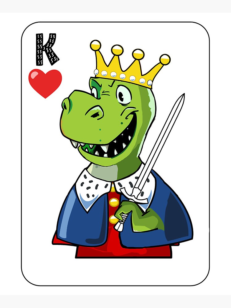 "Dinosaur, T Rex, King, Monarchy, Funny, Sword, Crown" Art Print for