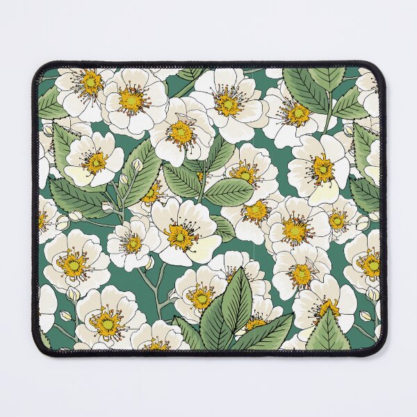 Item preview, Pattern with white wild rose flower designed and sold by hmorena.