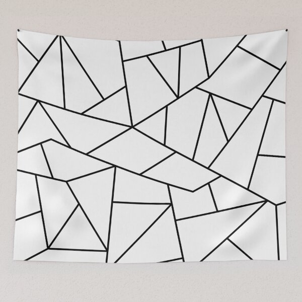 Item preview, Black Mosaic Lines On White Background designed and sold by rewstudio.