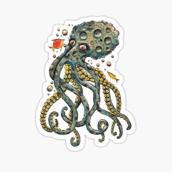 Blue Octopus Sticker