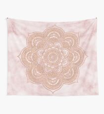 Rose gold mandala - pink marble Wall Tapestry