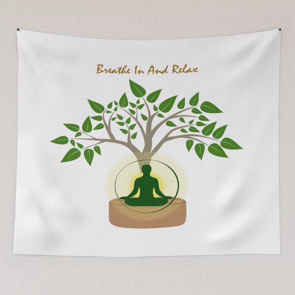 Item preview, Stunning Yoga Design with Beautiful Quotes-Breathe In And Relax designed and sold by DesignDrawn.
